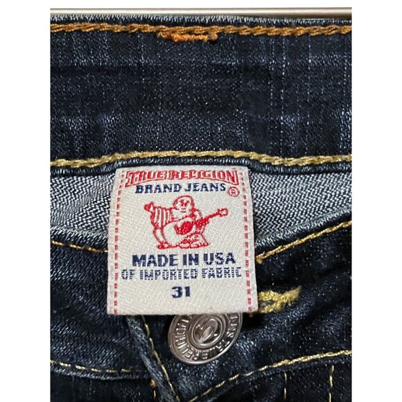 Y2K True Religion Billy Jeans 31 (32 x 32) Low Rise Boot Cut Whiskers Fading USA - Picture 7 of 9